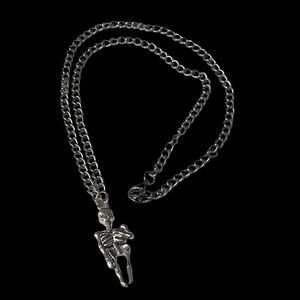 Skelton Necklace Medium Weight 22" Chain Chrome tone Hand Crafted